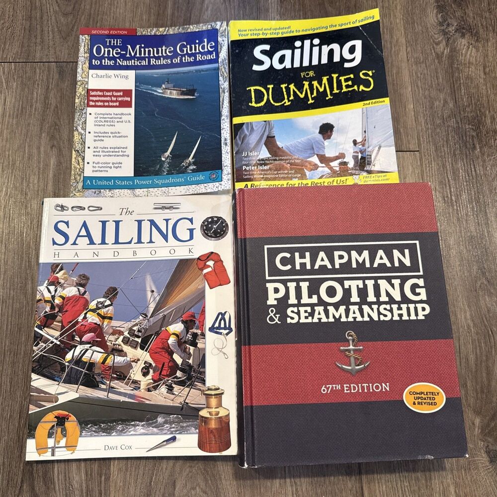 Lot of 4 Illustrated Books on Sailing Sailboats Sailing Handbook